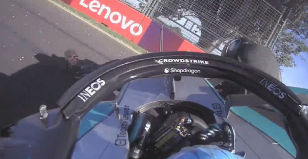 Russell accidente gp australia 2024